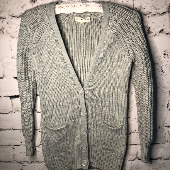 Anthropologie If It Were Me Gray Button Cardigan Sweater. - Picture 2 of 5